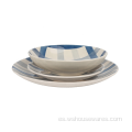 Luxury Cabella de porcelana Impresión de la almohadilla Cenas de cocina 12 PC Sinwerware Cena de cerámica